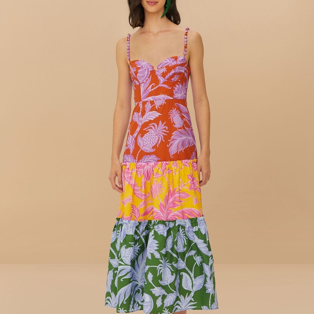 Farm Río Floral Multicolor Maxi Dress S